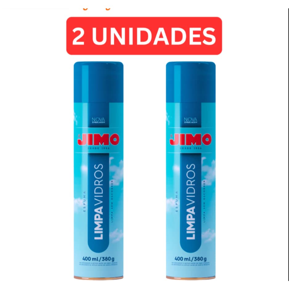 Kit C/2 Jimo Limpa Vidros em Espuma 400ml