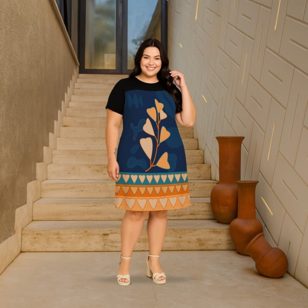 Camisetão Plus Size Soltinho com Estampa Exclusiva em Sedinha Digital, Conforto e Estilo no Dia a Dia