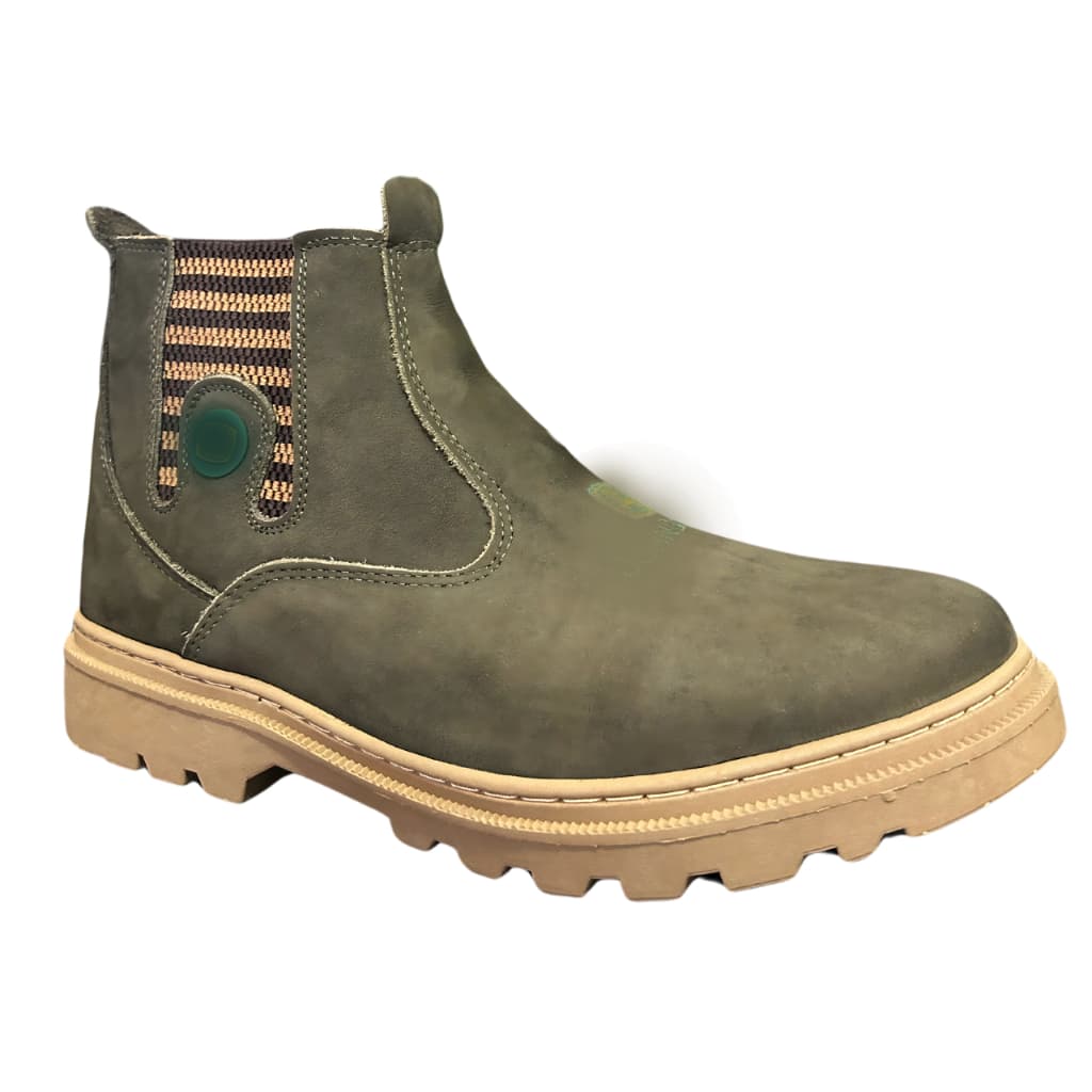 Bota Botina Masculina New Trator Verde Couro Legítimo