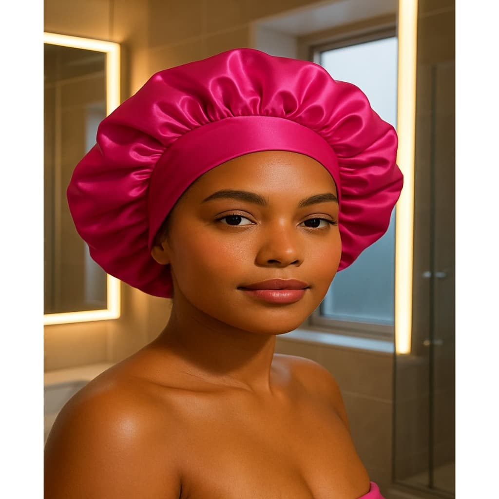 Touca de Cetim Com Faixa Larga Elástica De Dormir Anti Frizz para Cabelos Grandes Touca de Cetim seda dormir Antifrizz