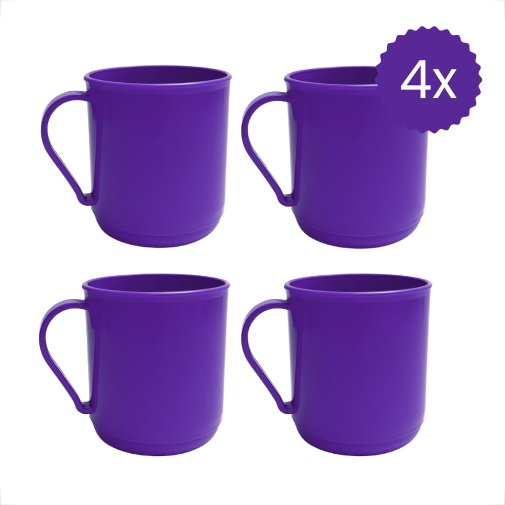 Kit 4 Canecas Plásticas 400ML Material Premium Merenda Escolar Creche infantil Cantina Eventos