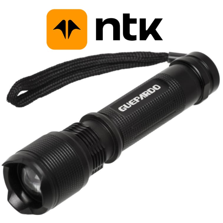 Lanterna Tática Attack Nautika Camping Recarregável Guepardo Preto Luminária Praia