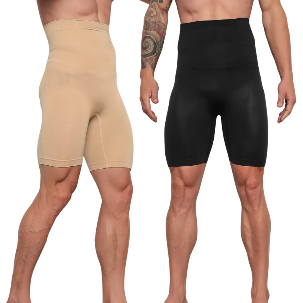 Kit 2 Cinta Modeladora P a GG Plus Size Masculina Homem Shorts Bermuda Compressão Esconde Barriga