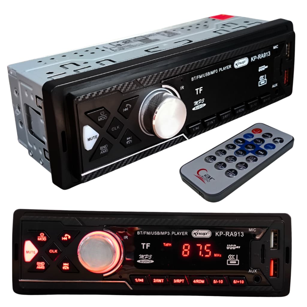 Som automotivo digital mp3 bluetooth fm usb 60w 12v universal carro