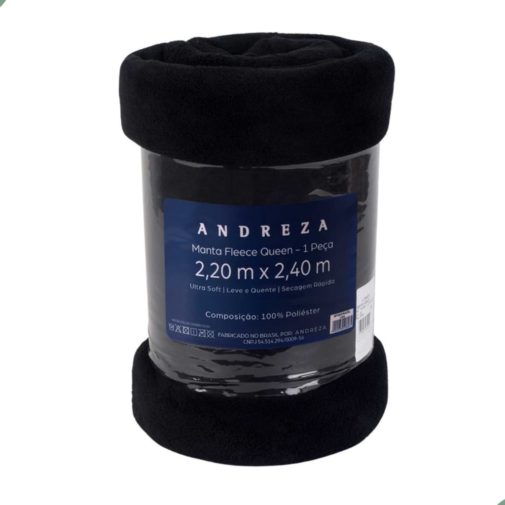 Manta Cobert Queen Fleece Microfibra Liso Andreza Ultra Soft