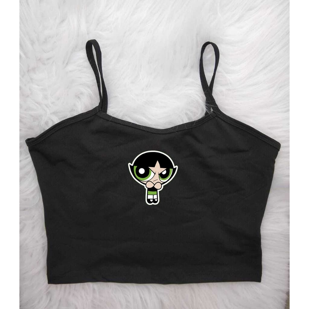 Cropped feminino feminino regata desenhos moda croped alcinha regata Docinho meninas super poderosas