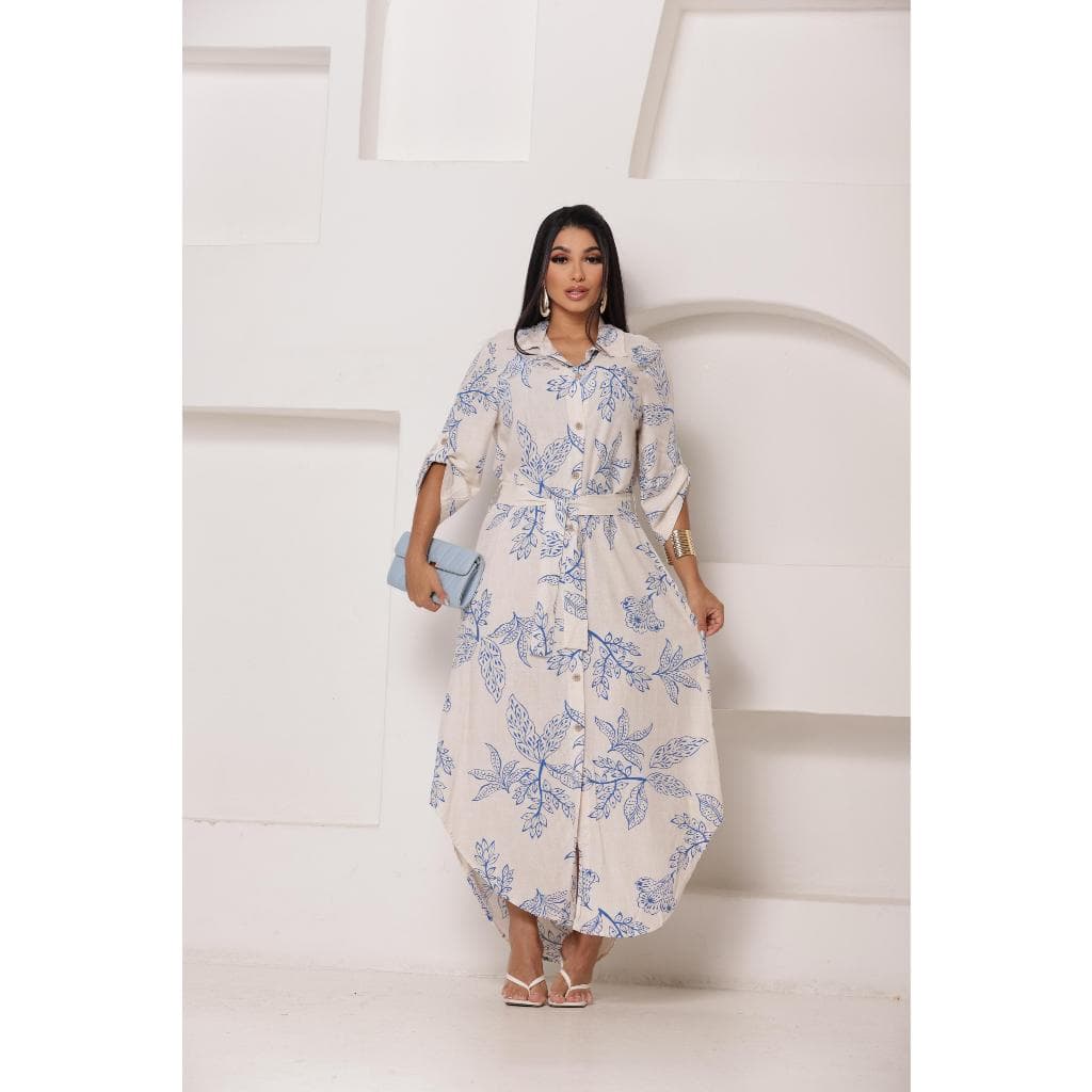 vestido chamise estampado