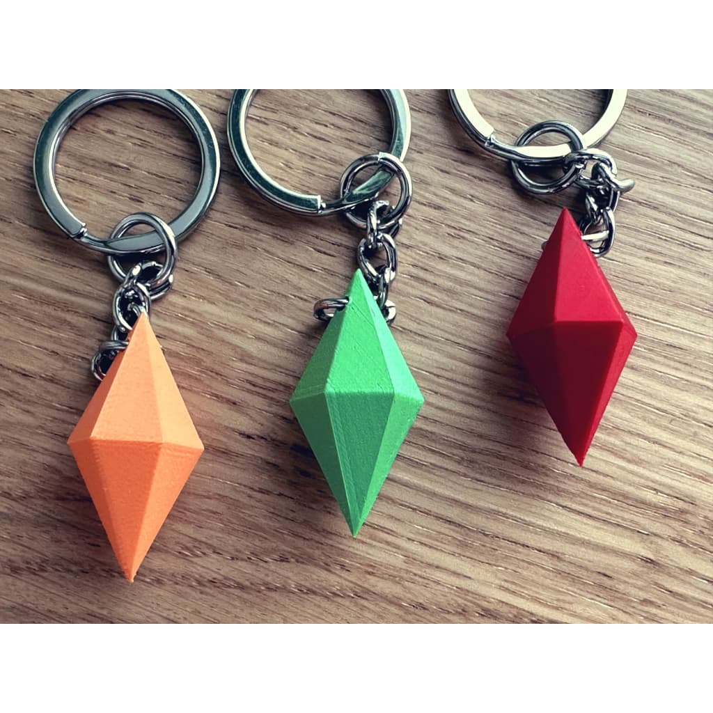 Chaveiro Plumbob The Sims em Forma de Joia – Impressão 3D | Gamer | Geek | Criativo