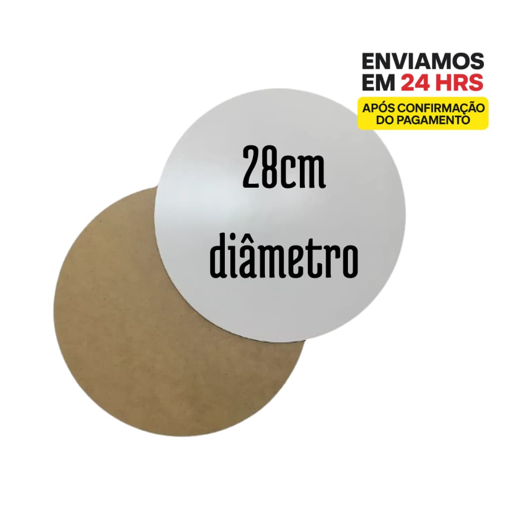Kit 20 Cake Board para Bolo MDF 28cm Tabuleiro para Bolo 3mm Redondo