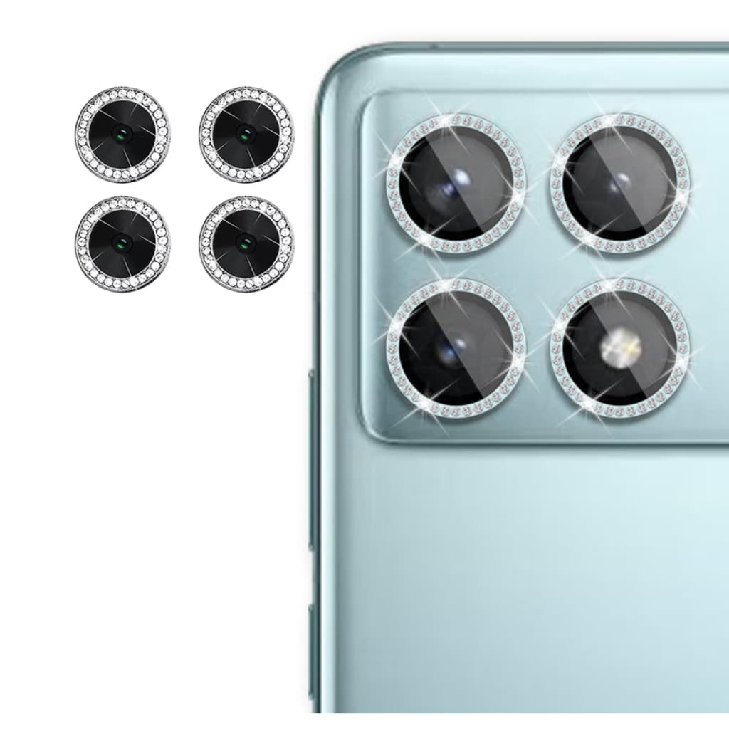 Pelicula Lente Camera Dourada Strass Luxo P/ Poco X7
