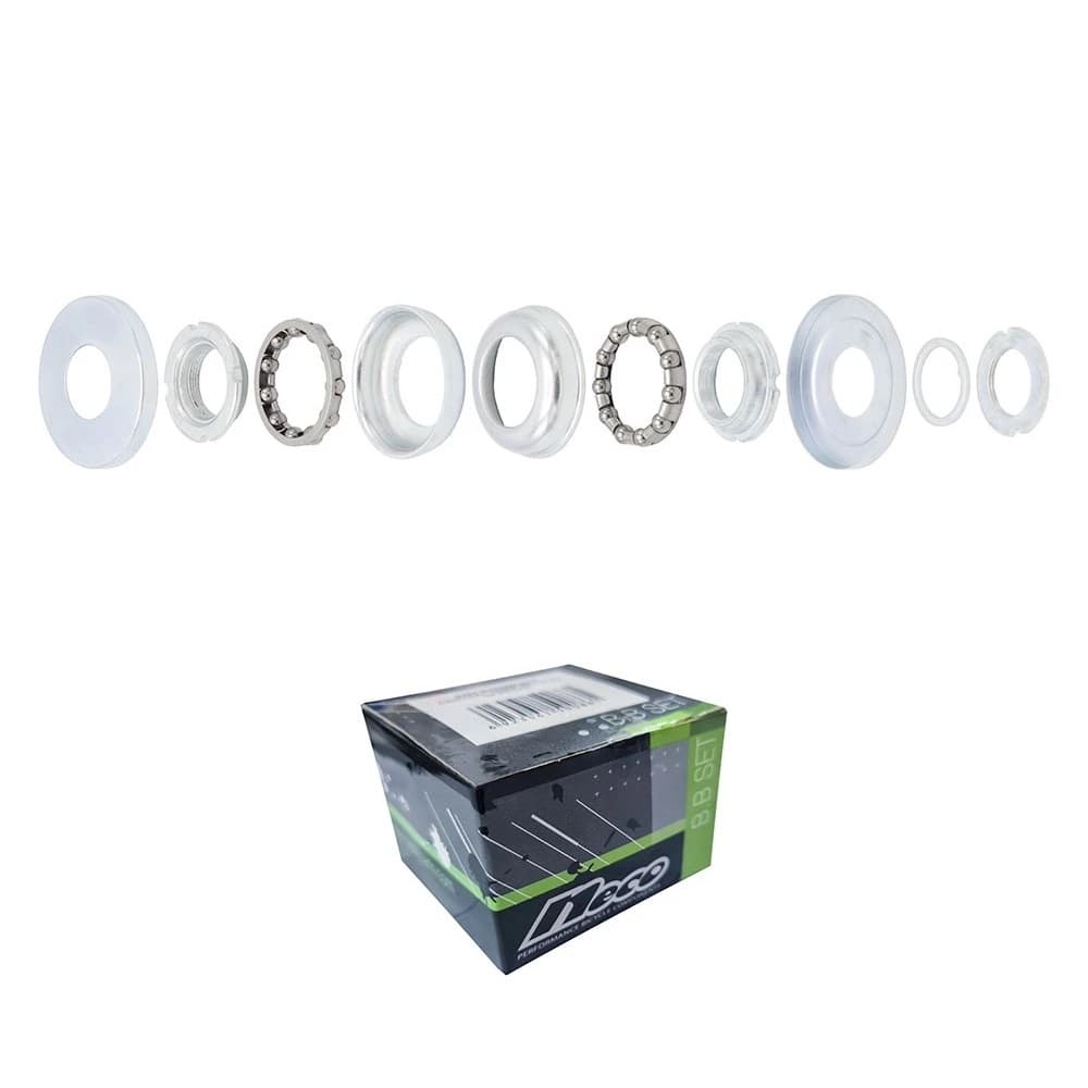 Conjunto Caixa Movimento Central 45mm Colar Neco Zincado Bicicleta Bike P Monobloco Aro 16 20 24 26