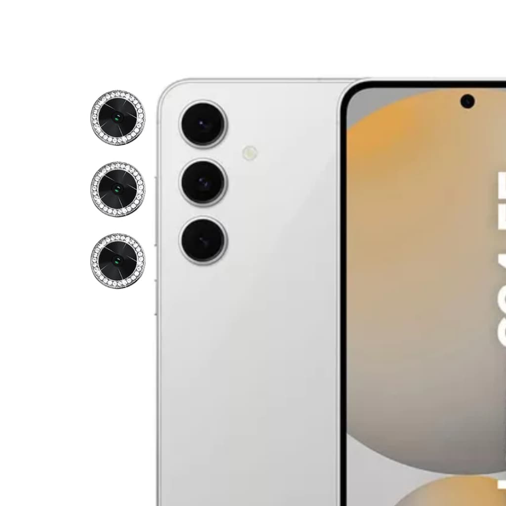 Kit Películas Lente Câmera Strass P/ Galaxy S24Fe/ S24 Plus/S25