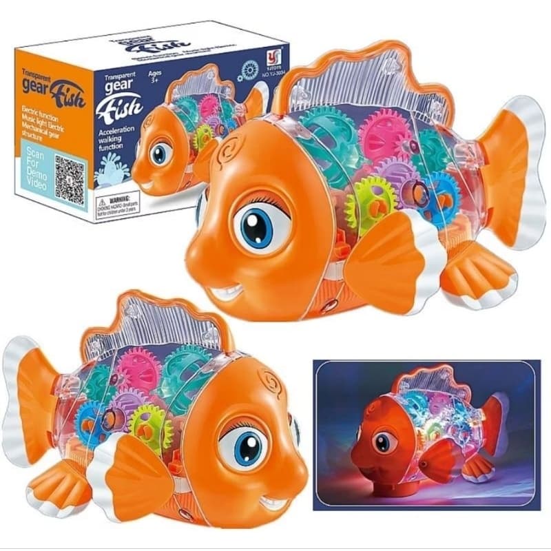Brinquedo Infantil Peixe Peixinho Bate e Volta Com Som E Luzes