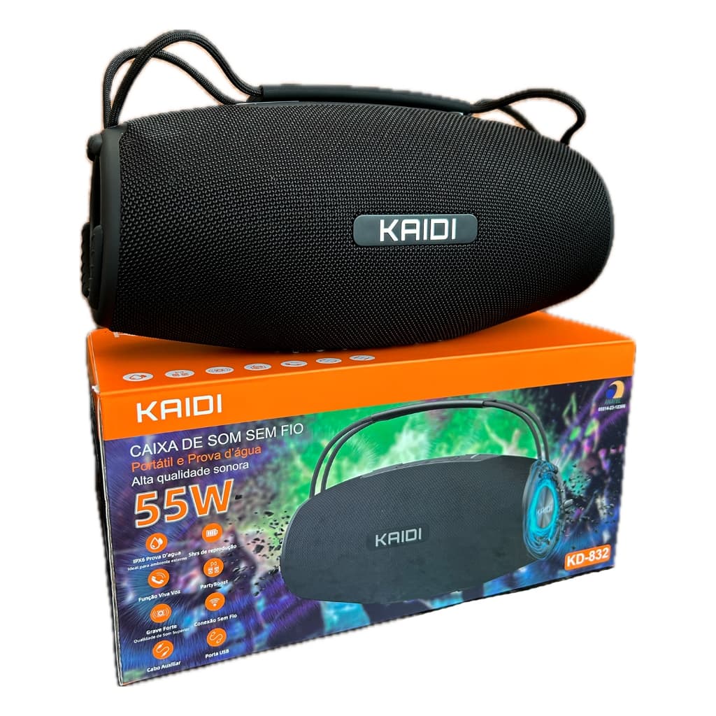 CAIXA DE SOM KAIDI 55W SEM FIO BLUETOOTH KD-832 KD832