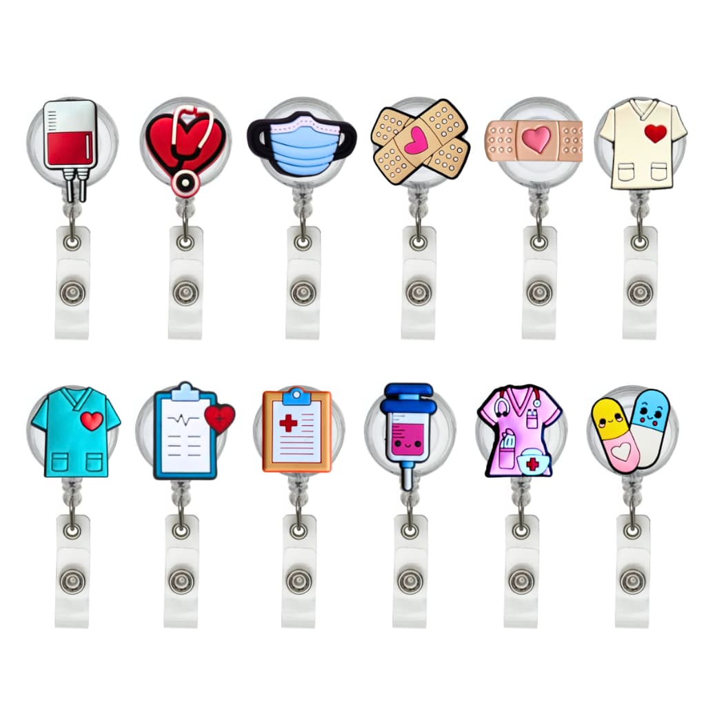 Porta Crachá Retrátil Roller Clip Personalizado Enfermagem Hospital