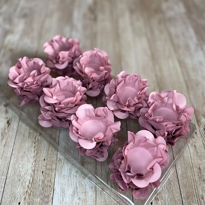 80 á 200 forminhas ROSA CHÁ para doces finos modelo STYLE flor para casamentos festas