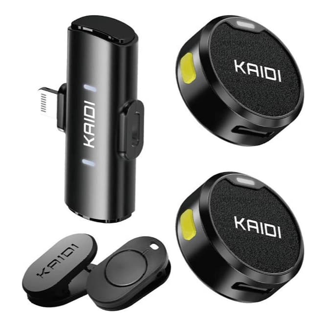 Microfone Lapela Kaidi para Iphone Lightning ima imã anti ruido