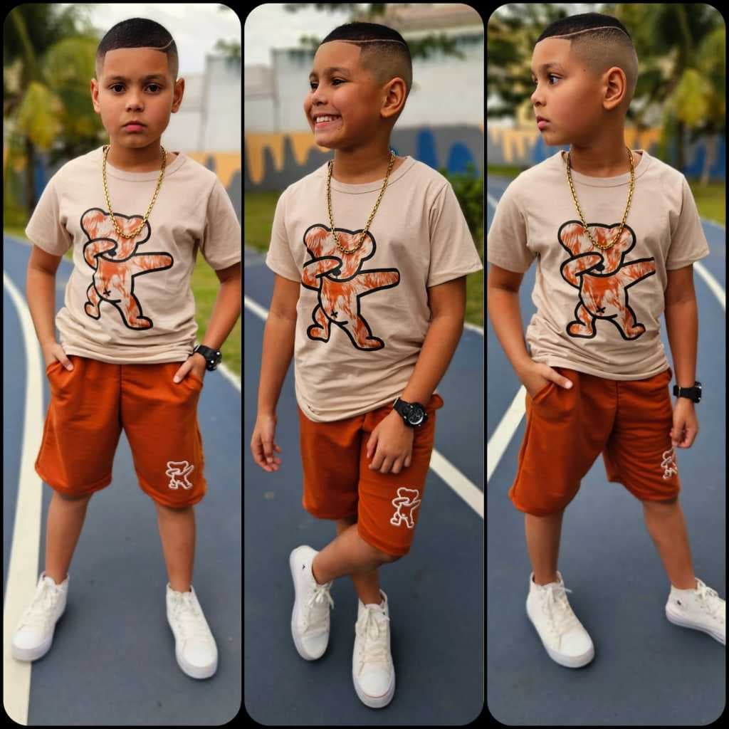 Conjunto Infantil Juvenil Menino Estiloso Blogueiro Kit Verão Camisa E Bermuda do 4 ao 14 Anos