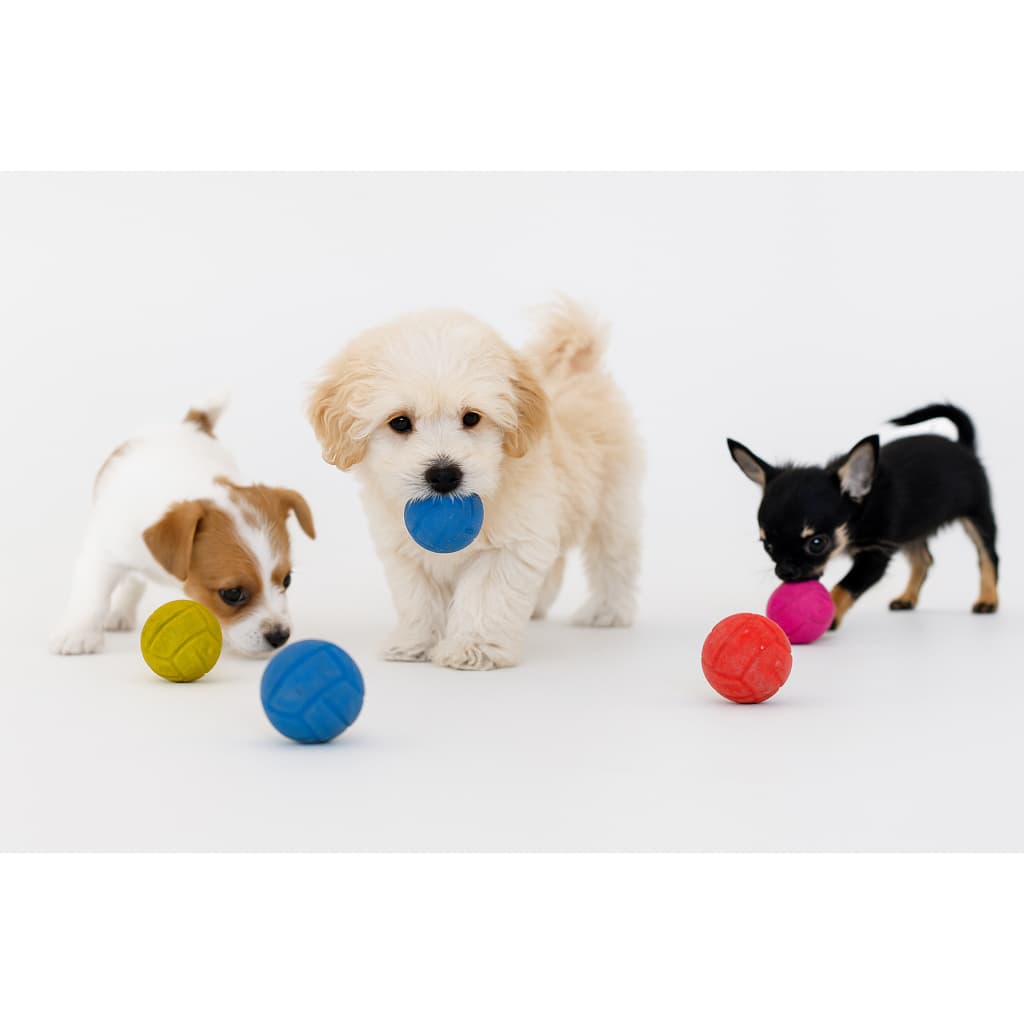 Kit 3 Bolinhas Brinquedos Pet Bolinha Cravo Bolinha Lisa Mordedor p/ Cachorro