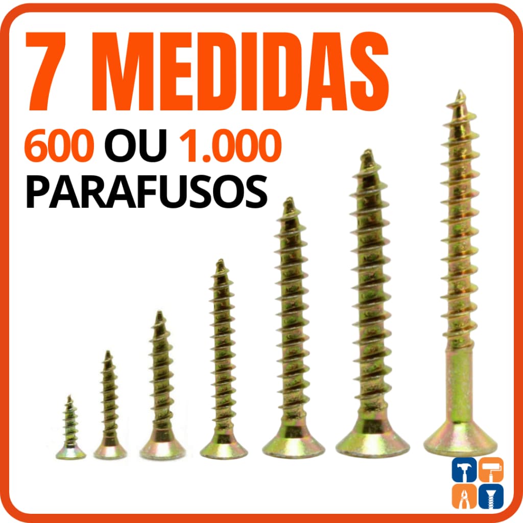 Kit Parafuso para Madeira Chipboard Philips Kit Parafusos 3,5 4,0 para MDF 16 20 25 30 35 40 50mm