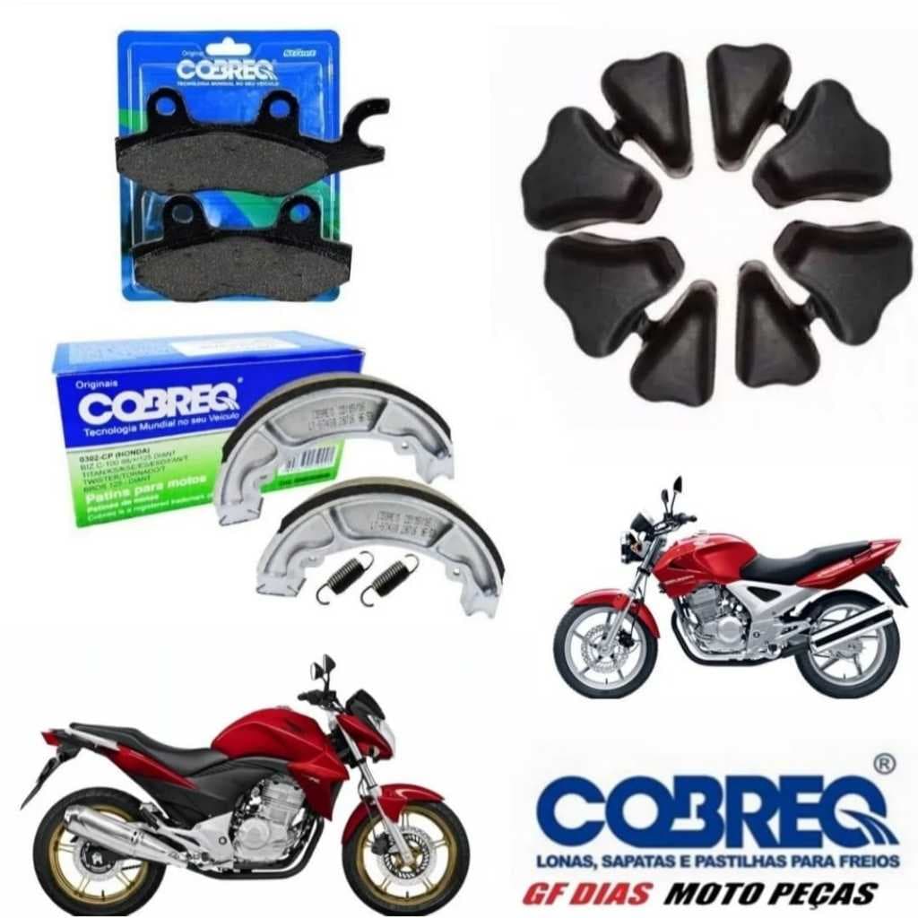 Kit Lona Traseira + Pastilha Dianteira + bucha Honda CbxTwister 250 - Cb300 ORIGINAL COBREQ PROMOÇÃO