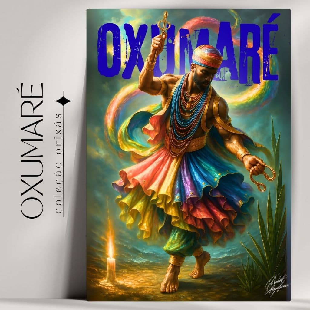 Quadro Decorativo Orixá Oxumaré -  Umbanda e Candomblé - Tradicional - Já com fita Adesiva