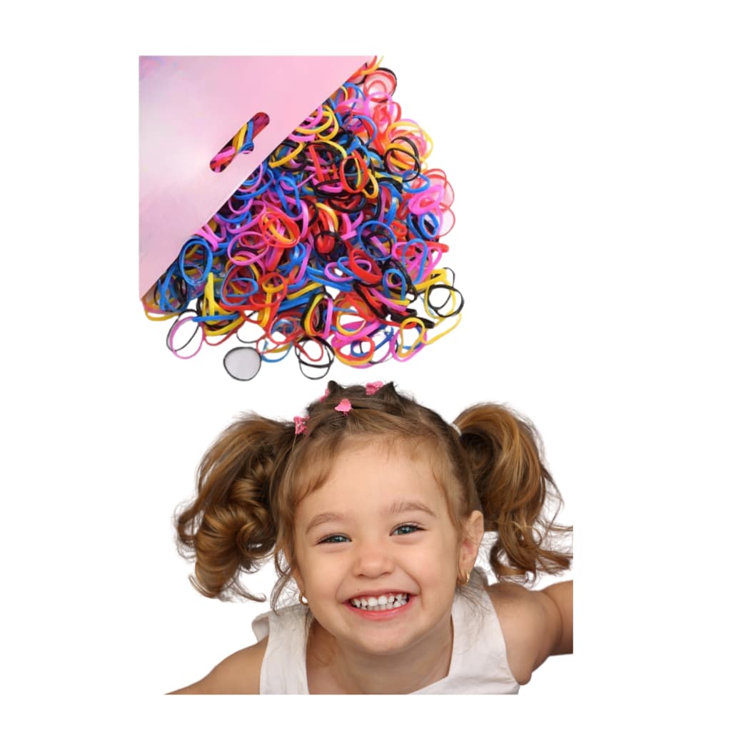 KIT com 60 Elásticos de Silicone para Cabelos Infantis - Coloridos