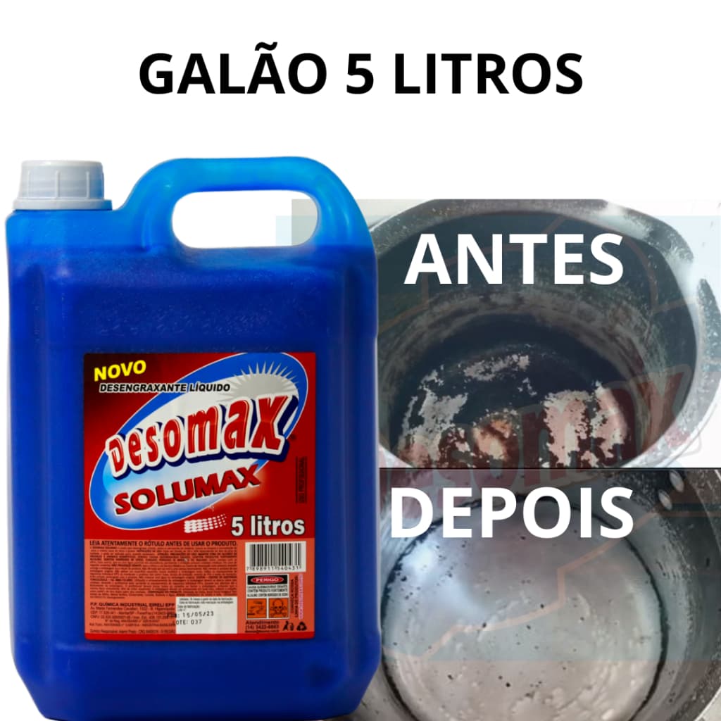 Solupan 5L Desengraxante Desengordurante Desomax Carro Auto Gordura Panela Limpeza Profissi Coifa