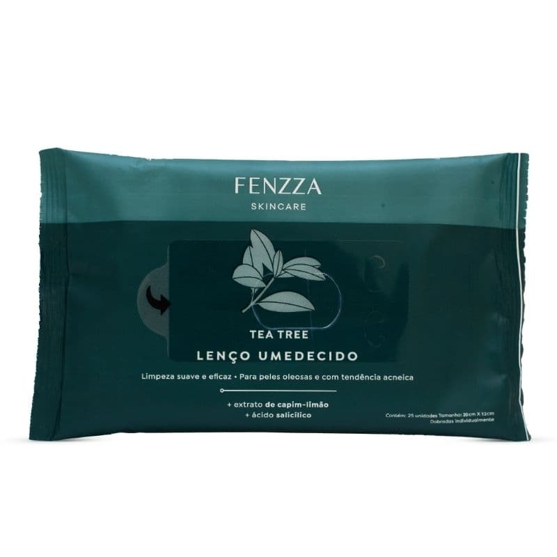 Lenço Umedecido Tea Tree de Capim Limão-Fenzza 25un