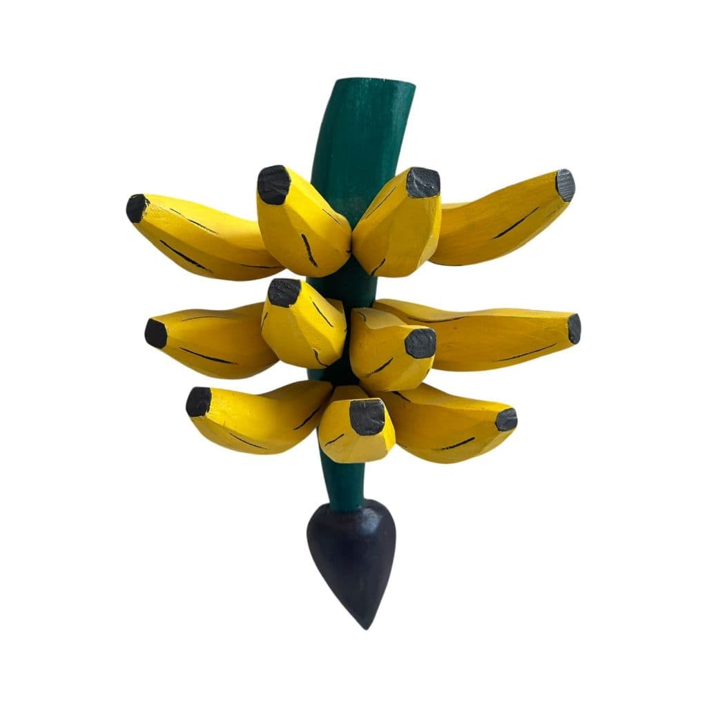 Cacho de bananas em madeira pendurar parede medio decoração rustica tema fazenda fabricação propria