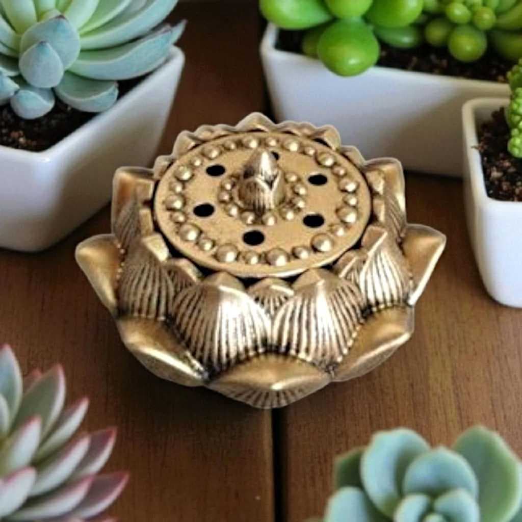 Incensário do Tipo Turíbulo, Modelo Flor de Lótus, Porta Incenso