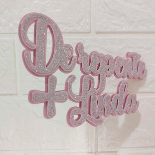 Topo de Bolo personalizado | De repente + linda | Topo Personalizado | Envio Imediato | Pronta Entrega