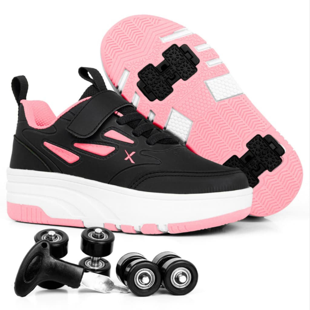 Tênis Infantil Unissex Rodinha Removível Barato Menino Menina Skate Patins Brincadeira