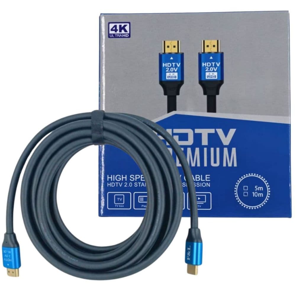 Cabo HDMI 2.0 Blindado HDTV PREMIUM - Alta Qualidade de Áudio e Vídeo - Emborrachado - 5 METROS.