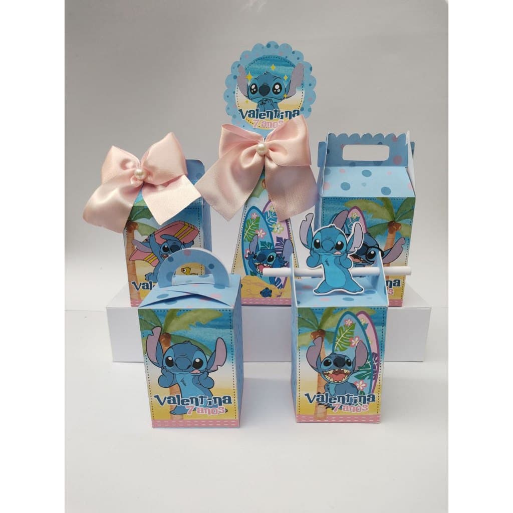 PEGUE E MONTE - Kit Festa Personalizados STITCH - Lembrancinhas Caixinhas para festa.