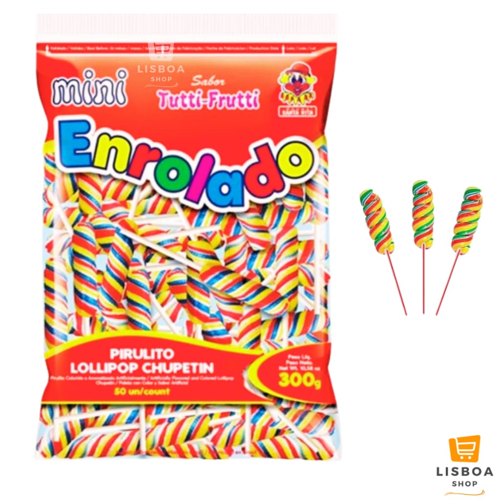 Pirulito Enrolado Rabinho Mini 300g C/50un - Santa Rita