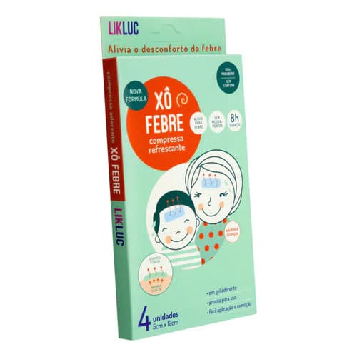 Xô Febre Compressa p/ Bebês, Crianças e Adultos | 4 Adesivos Gel Refrescante | Alívio Febre e Dor - Envio  imediato