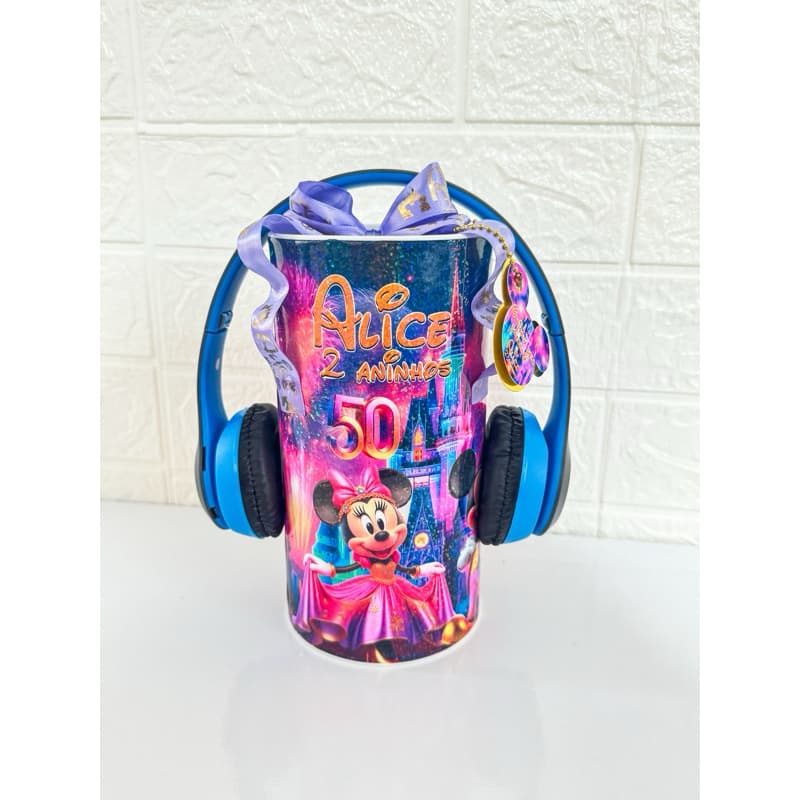 Fone Disney 50 anos Bluetooth Na Tubolata Personalizada|Lembrancinha Festa Infantil|Fazemos Todos Os Temas