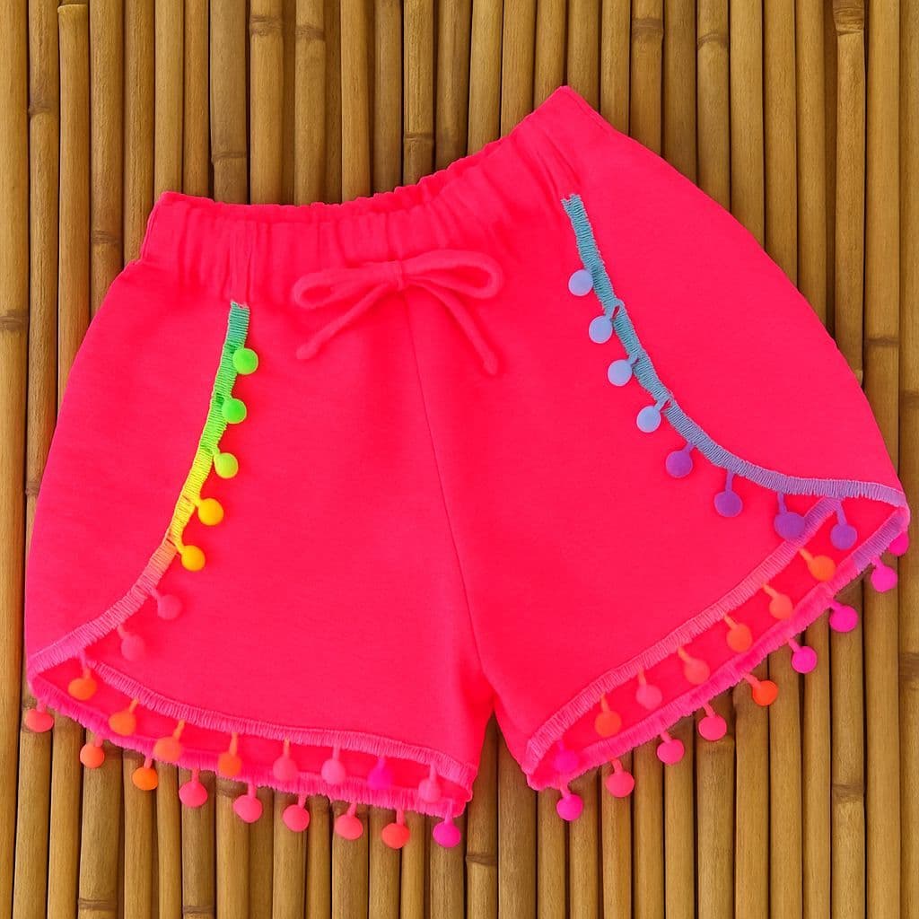 Short | Shorts | Short Infantil Menina | Short Infantil | Short de Praia | Short Saída de Praia | Shortinho | Pompom