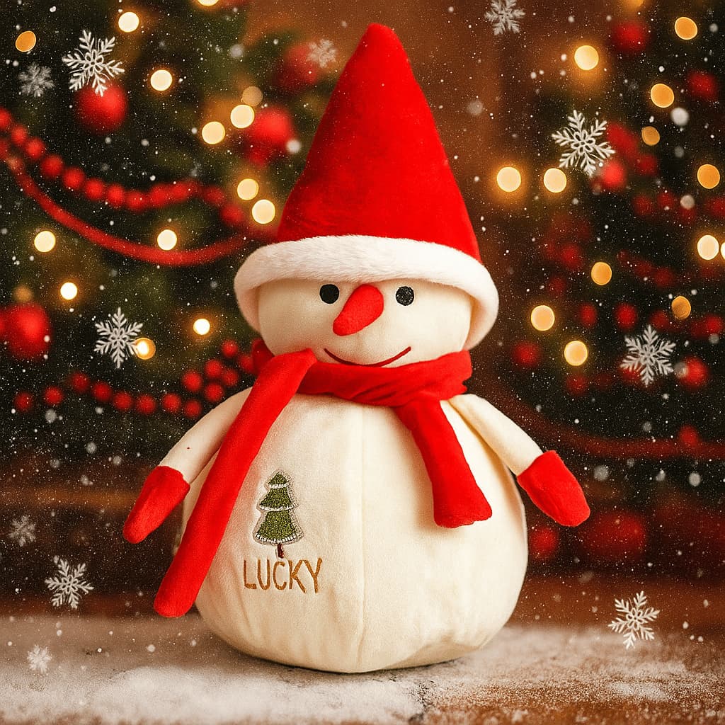 Boneco de Neve Enfeite de Natal - Pelúcia 22cm Altura