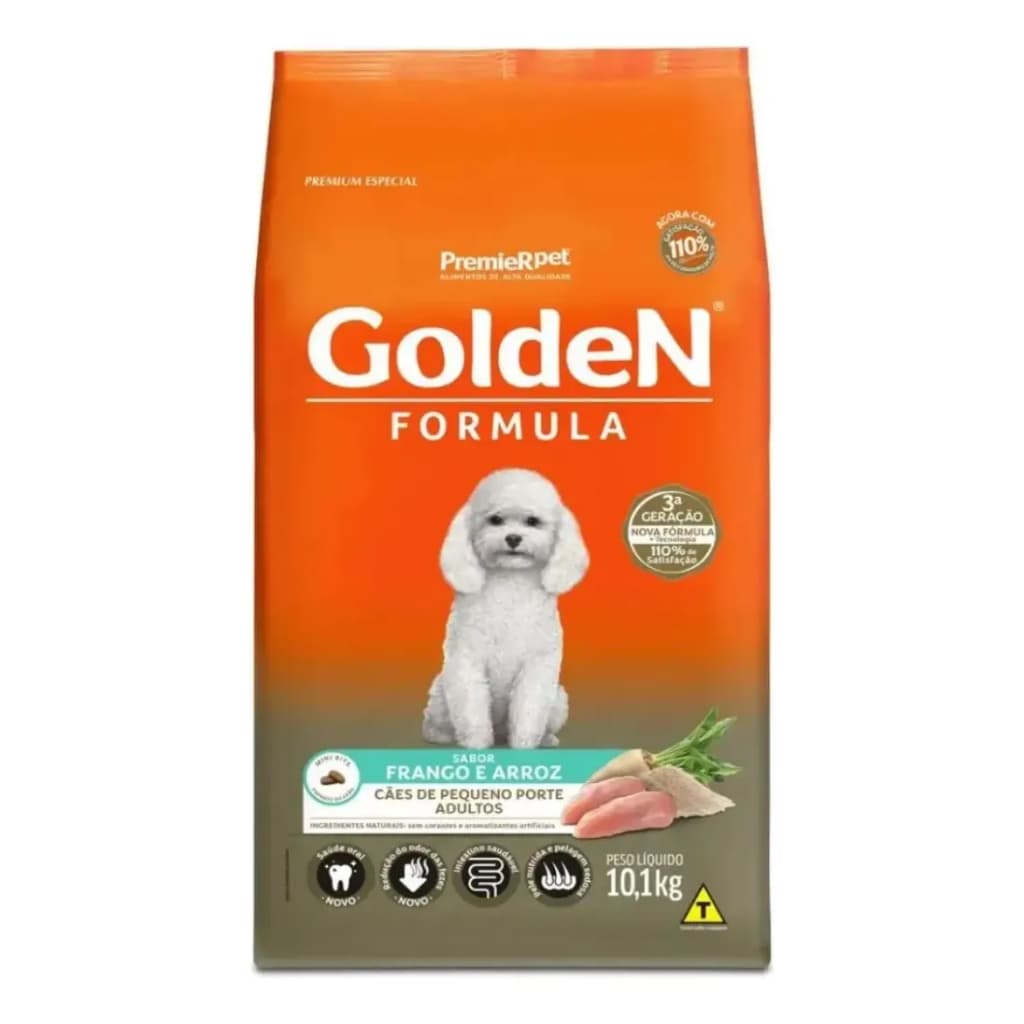 Golden Fórmula Mini Bits Cães Adultos Frango E Arroz Raças Pequenas - 10kg