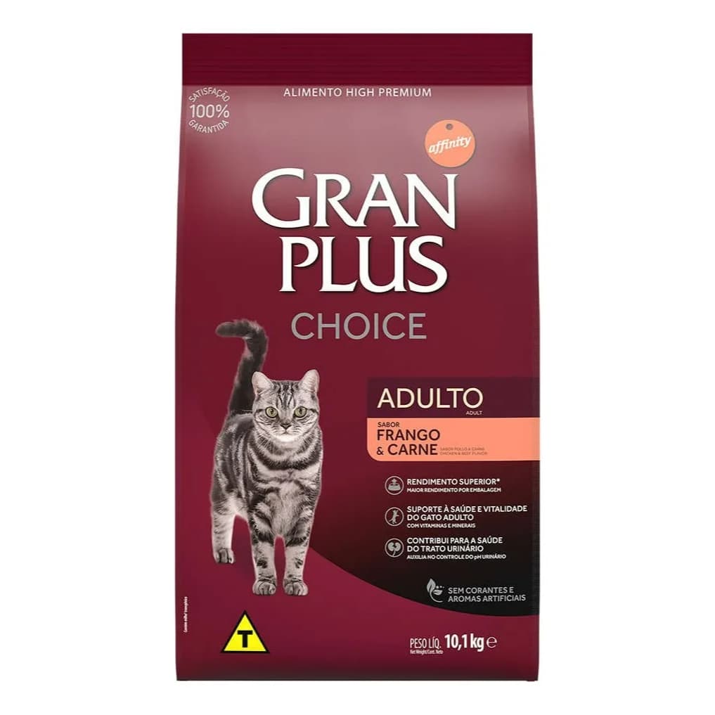 Ração Granplus Choice Gatos Adultos Carne e Frango - 10kg