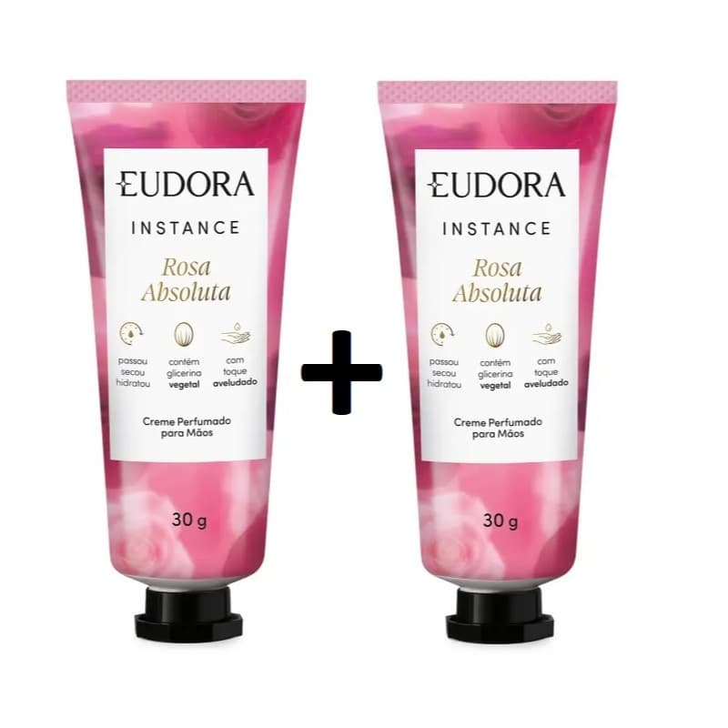 2 Creme Perfumado para Mãos Instance Rosa Absoluta 30g Eudora VAL - 11/2027