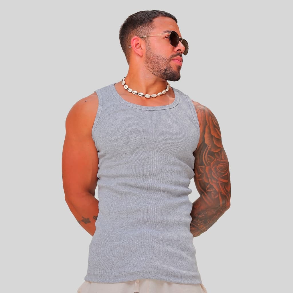 Camiseta Regata Masculina Justa Canelada – Estilo Americano Fitness