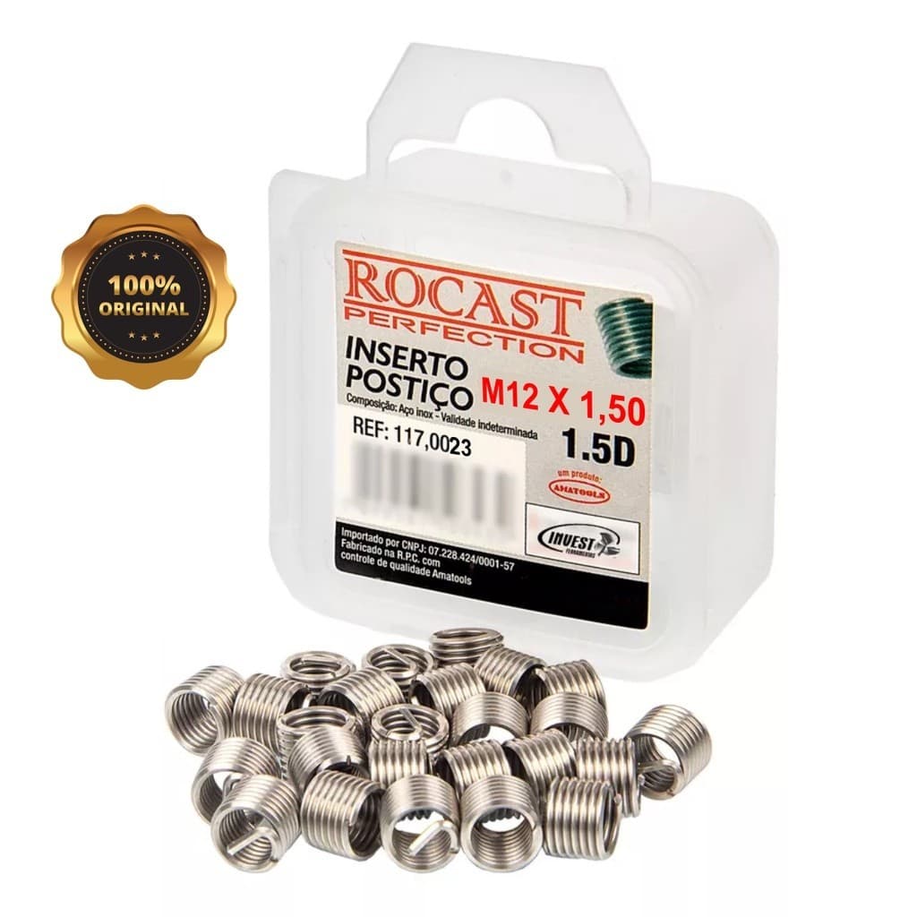 Rosca Postiça Helicoil M 12 x 1,50 Rocast 117,0023