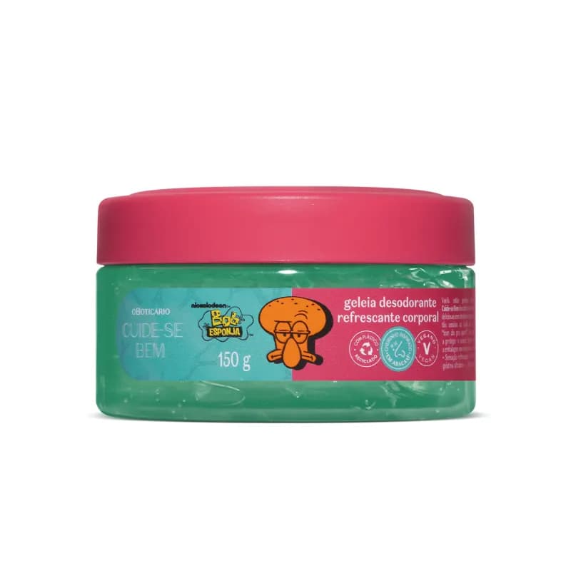 Geleia Desodorante Refrescante Corporal Cuide-se Bem Bob Esponja Lula Molusco 150g o Boticário VAL - 05/2027