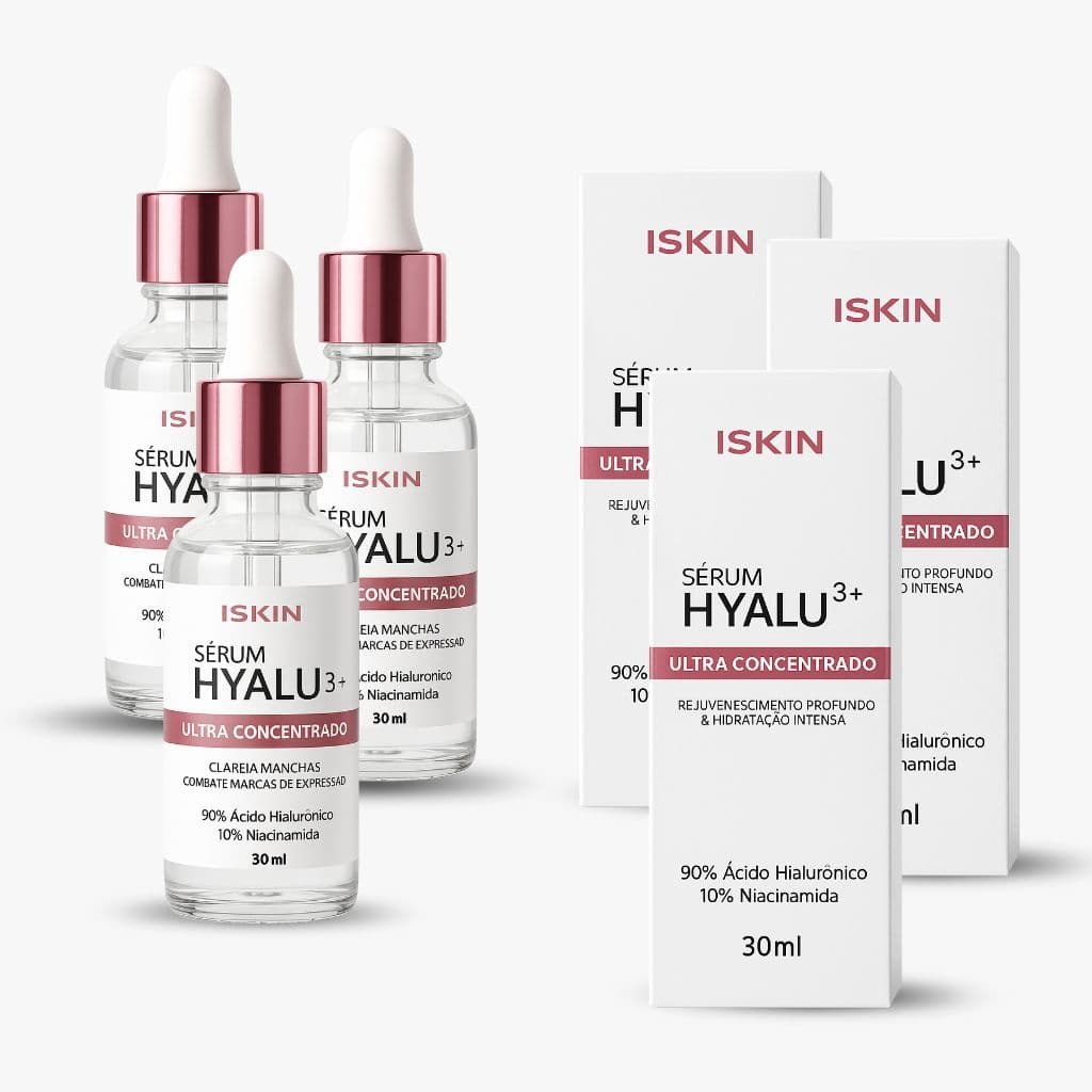Kit 3 Sérum Facial Ultra Concentrado | 90% Ácido Hialurônico + 10% Niacinamida | Pele Radiante