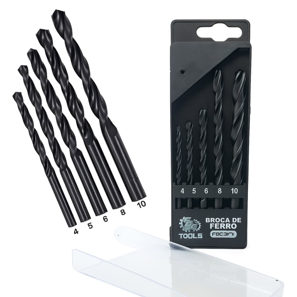 Jogo Brocas Aço Rápido Metal 3 à 8mm 5 Peças