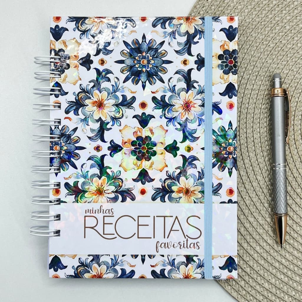 Caderno Personalizado para Receitas Capa Dura Organizador de Cozinha Livro de Receitas Personalizado com Elástico