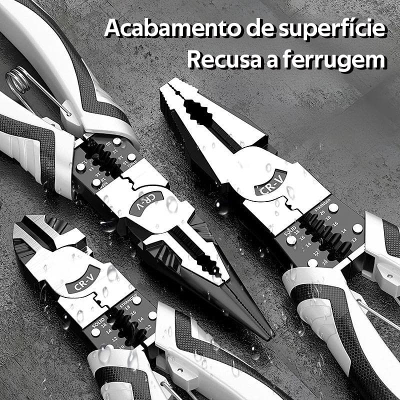Alicate multifuncional de grau industrial para uso universal: bisel, corte, crimpagem e descascamento de fios - F18